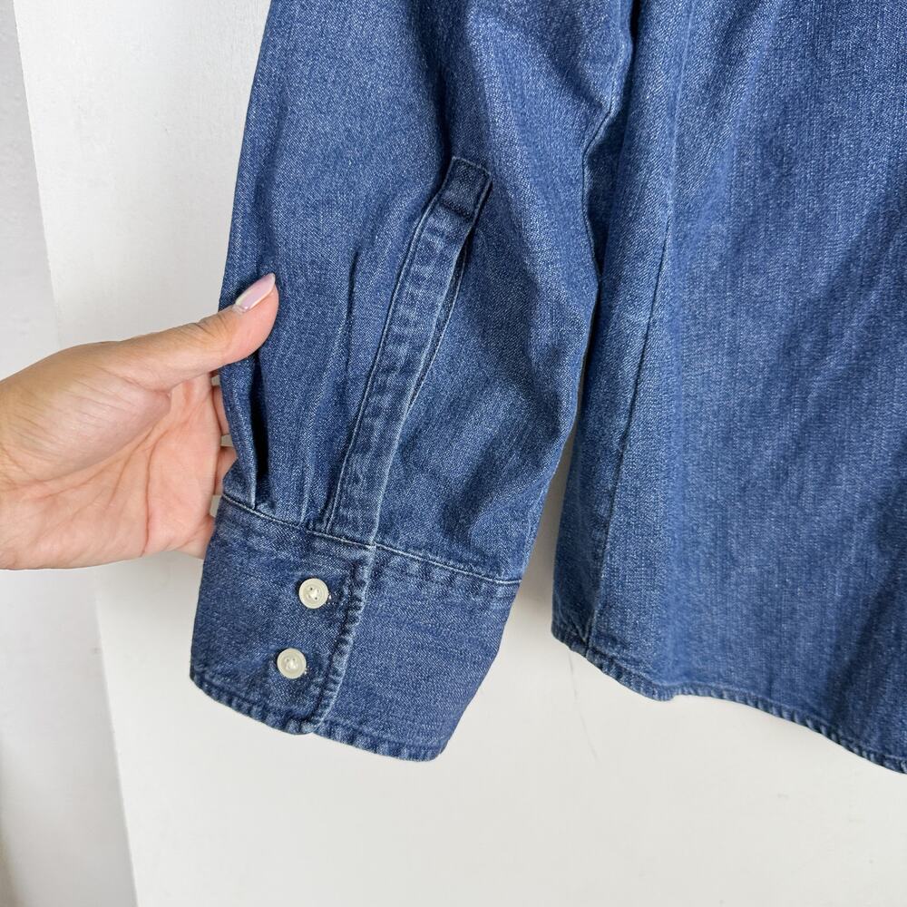 J.Crew Womens Denim Shirt Button Up Blue Signature Fit Cotton - 2XL XXL - Picture 7 of 9